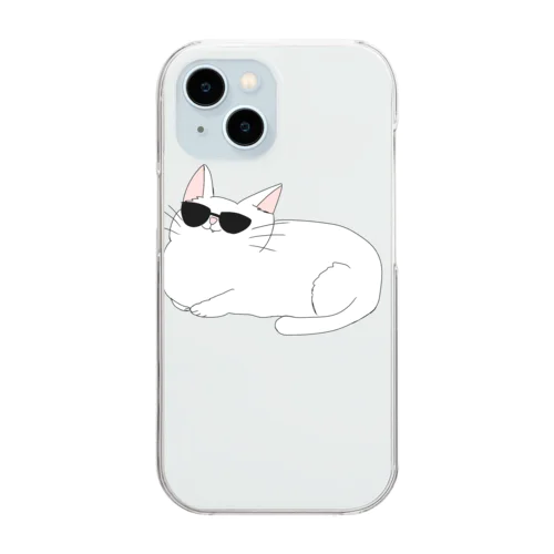 カッコつけたいにゃんこ Clear Smartphone Case