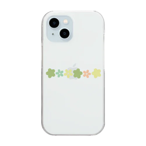 くすみカラーの桜 Clear Smartphone Case