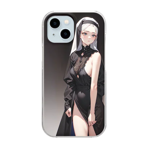 銀髪の修道女 Clear Smartphone Case