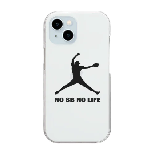 No softball no life クリアスマホケース