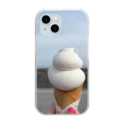 もうすぐ夏だよアイスくん Clear Smartphone Case