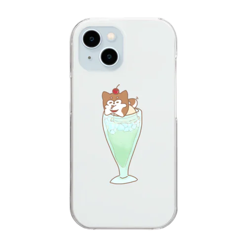 柴犬クリームソーダ味 Clear Smartphone Case