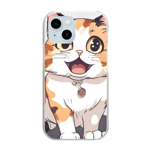 三毛猫チーちゃんグッズ Clear Smartphone Case