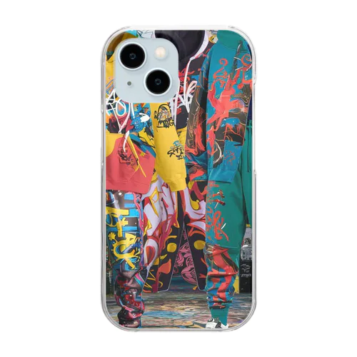 Urban Rainbow: Bold Hip-Hop Fashion Clear Smartphone Case