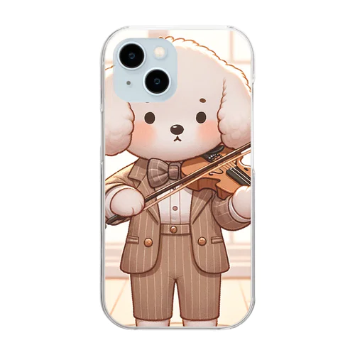 バイオリンを弾くワンちゃん Clear Smartphone Case