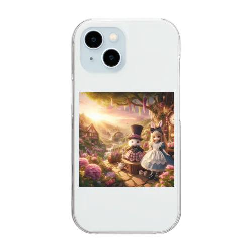 夕暮れの風景を彩る、可愛らしいアリス Clear Smartphone Case