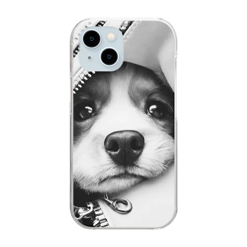 ジッパー犬 Clear Smartphone Case