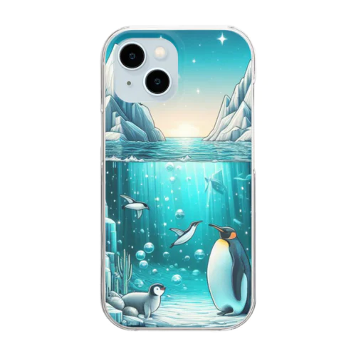 水中とペンギン Clear Smartphone Case