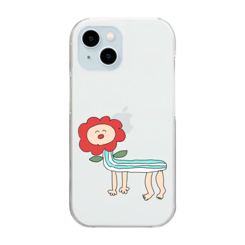 平和だなフラワー Clear Smartphone Case