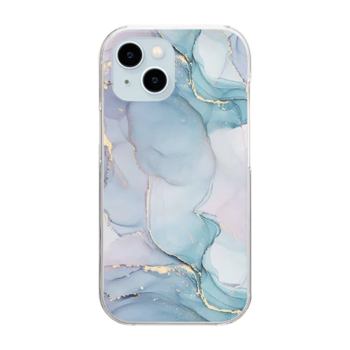 大理石柄 Clear Smartphone Case