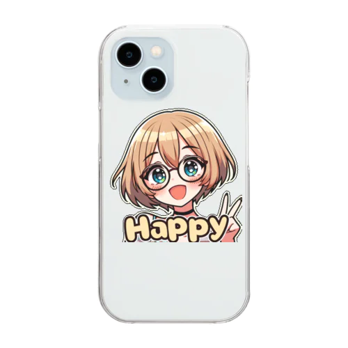 金髪ショートカット眼鏡美少女ちゃん Clear Smartphone Case