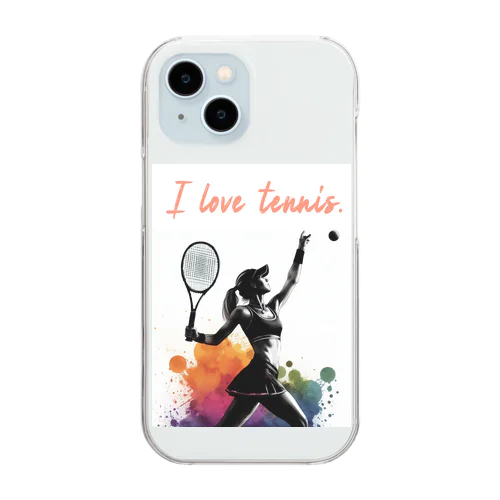 I love tennis.（その３） クリアスマホケース