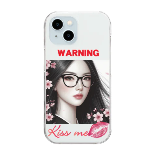 Warning KISS ME Clear Smartphone Case