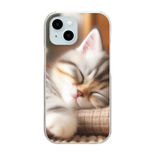 眠るにゃんこ😺zzz Clear Smartphone Case