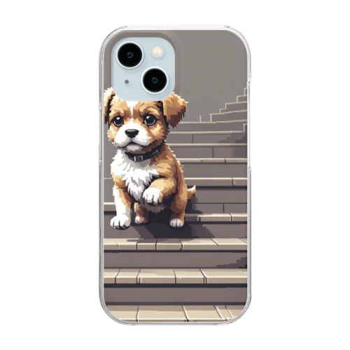 階段をおりる犬 Clear Smartphone Case