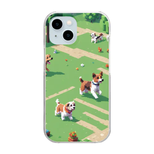 友達と遊ぶ犬 Clear Smartphone Case