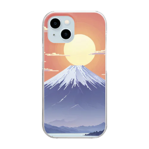 ドット絵の朝日 Clear Smartphone Case