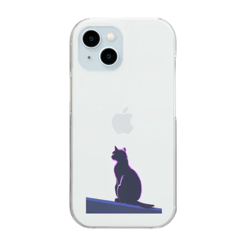 ネオンねこ。せなか Clear Smartphone Case