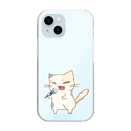 ひのもとにゃんこ®️ 民謡マイク / 空 Clear Smartphone Case