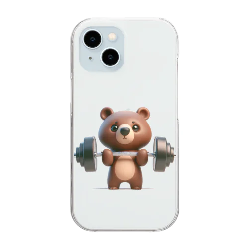筋トレくまちゃん Clear Smartphone Case