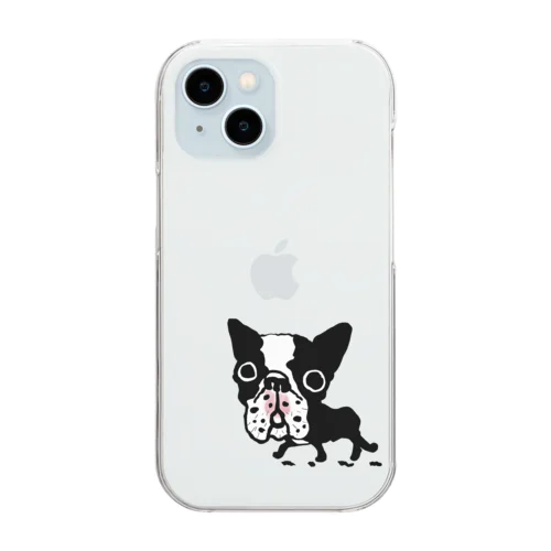 SNUB NOSE DOGS※ボストンテリア※ Clear Smartphone Case