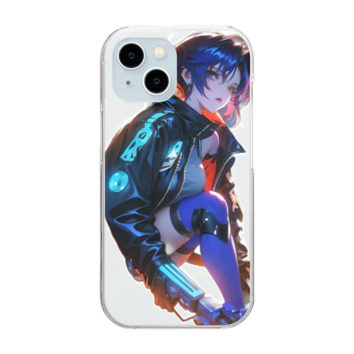 AI美少女サイバーパンク Clear Smartphone Case