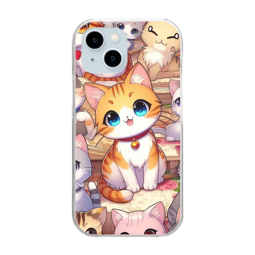 可愛い猫ちゃん達 Clear Smartphone Case