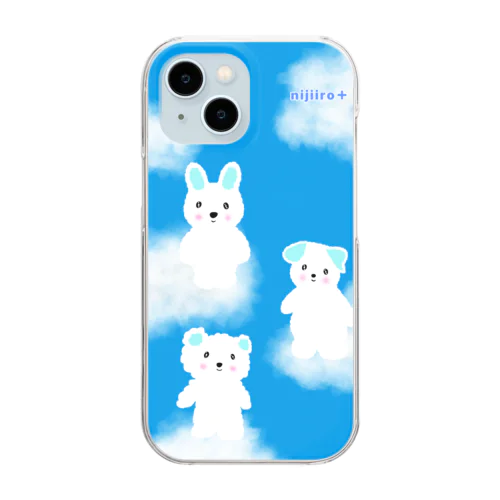 ふわ雲アート Clear Smartphone Case