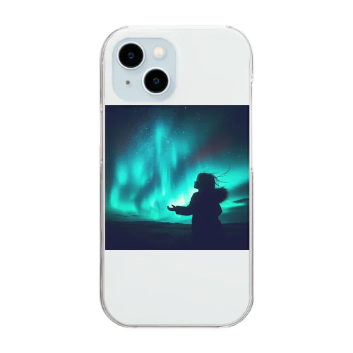 極光を見上げて Clear Smartphone Case