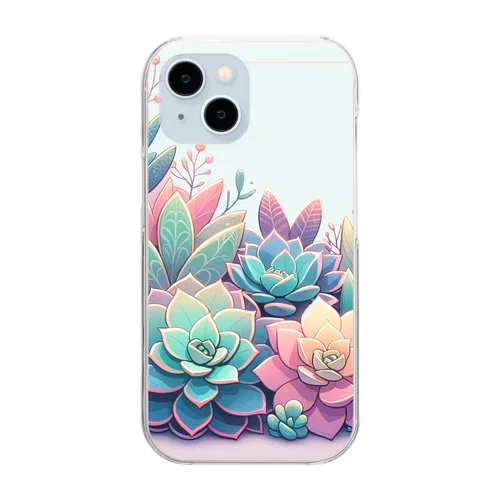 綺麗な多肉植物イラスト Clear Smartphone Case