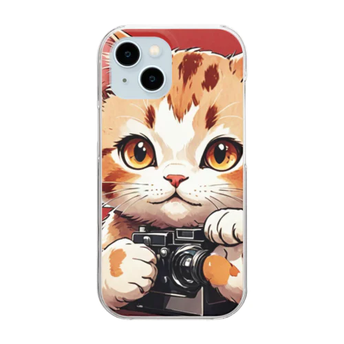 カメラが好きな猫 Clear Smartphone Case