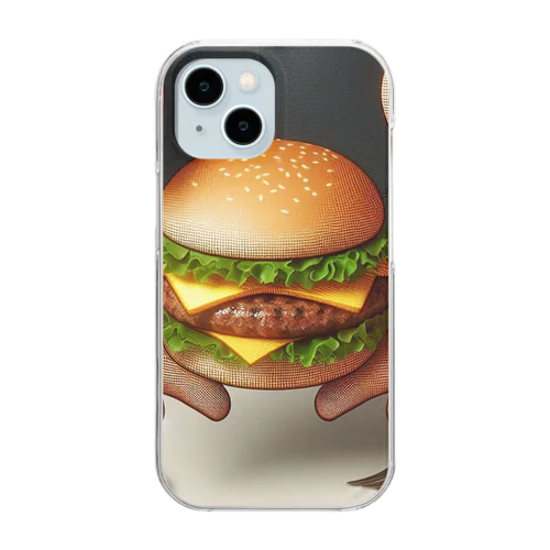 田舎のおしゃれなレストランのハンバーガープレート Clear Smartphone Case