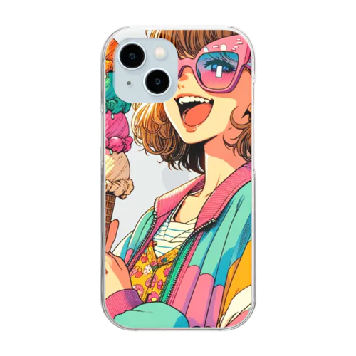 90'sアイス少女② Clear Smartphone Case