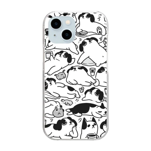 #大量シリーズ　気怠犬のバカンス Clear Smartphone Case