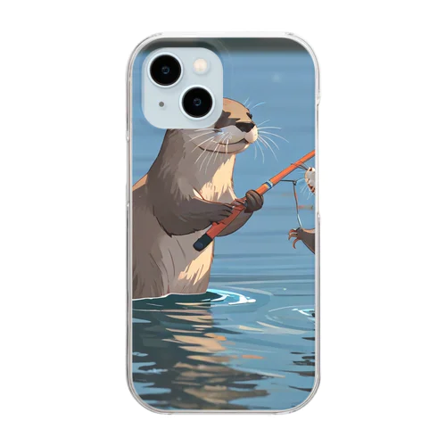 Otterpngで釣り体験 Clear Smartphone Case