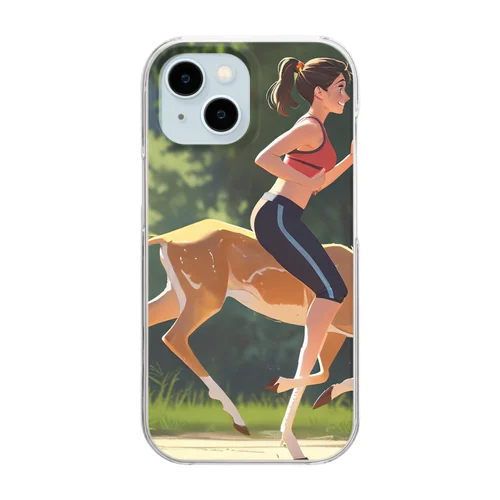 ガゼルペンでジョギング Clear Smartphone Case