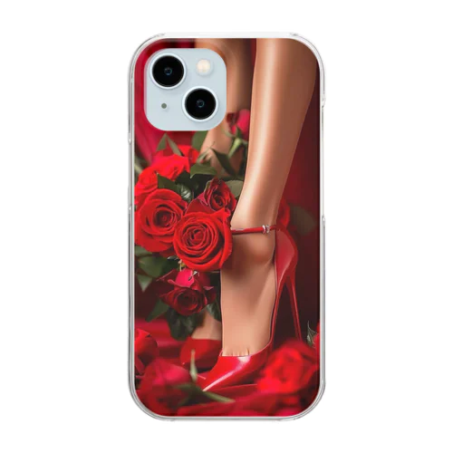 red Rose heel  Clear Smartphone Case