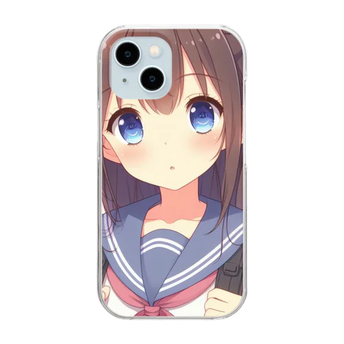 もふもふでキュートな女の子 Clear Smartphone Case