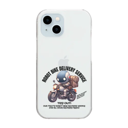ロボットバイク便(淡色用) Clear Smartphone Case