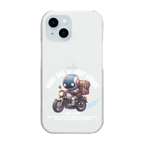 ロボットバイク便(濃色用) Clear Smartphone Case