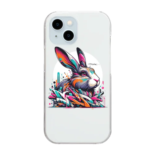 グラフティBunny Clear Smartphone Case