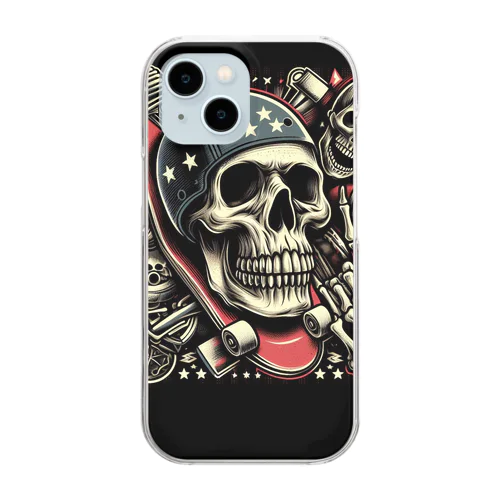 skull　2 Clear Smartphone Case