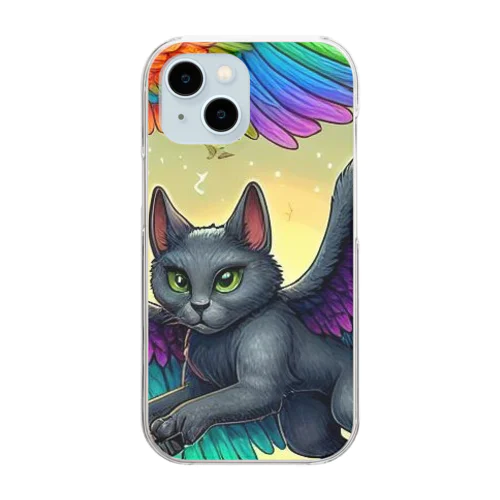 黒猫の魔法使い Clear Smartphone Case