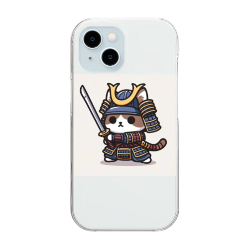 武士にゃんこ Clear Smartphone Case