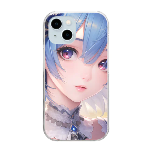 青い髪の美少女 Clear Smartphone Case