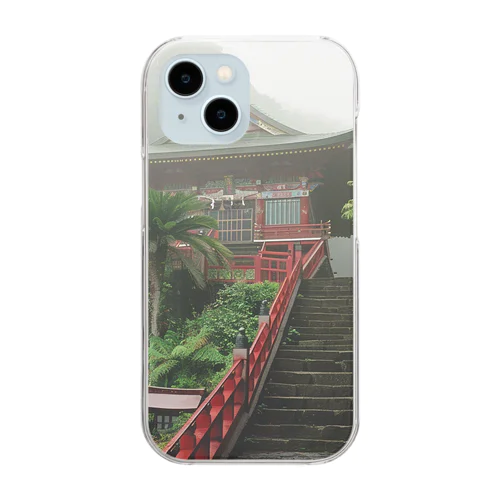 山頂にある神秘的な神社 アメジスト2846 Clear Smartphone Case