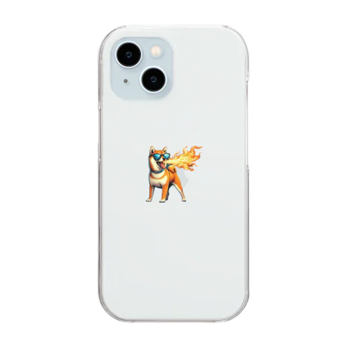 火を吹く柴犬 Clear Smartphone Case