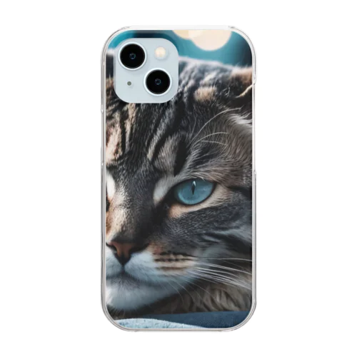 凛々しいねこ Clear Smartphone Case