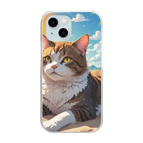 砂浜の猫 Clear Smartphone Case