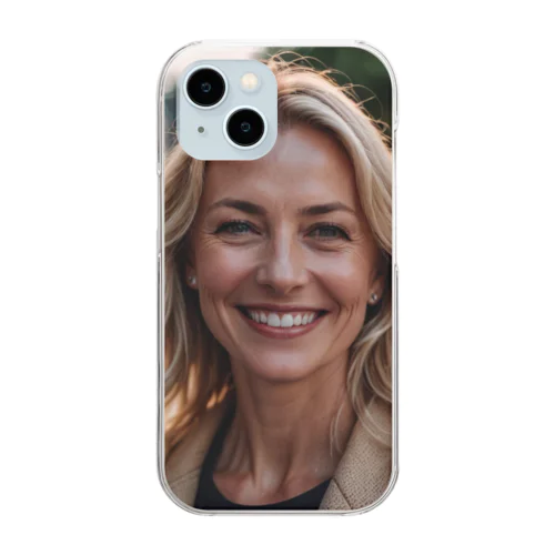 笑顔の熟女 Clear Smartphone Case